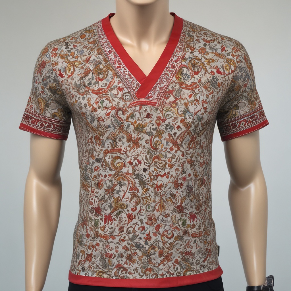 Designer V-neck shirt for men size L